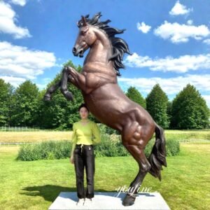 Bronze Rearing Horse Statue