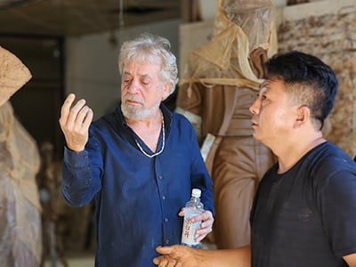 Client statue studio tour