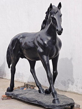 Standing horse bronze sculpture