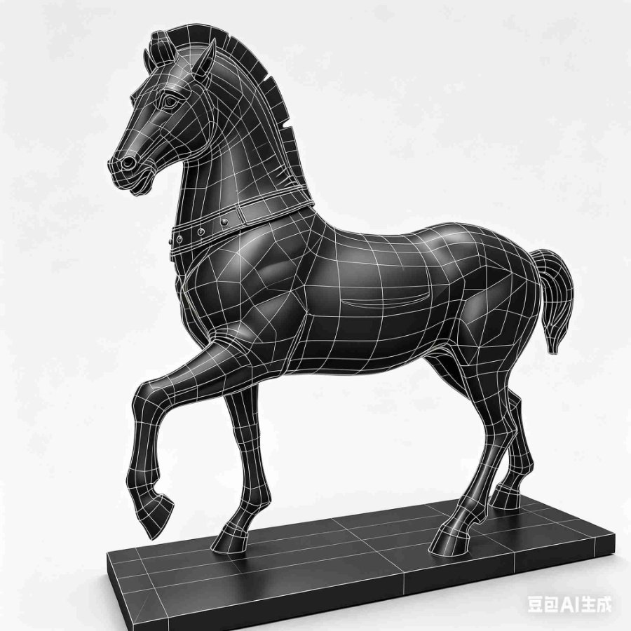 3D drawings of the standing horse for reference.
