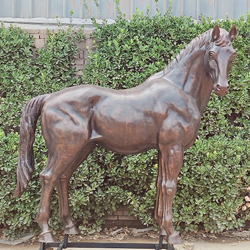 The Completed Brown Horse Sculpture