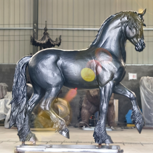 Finished standing bronze horse statue