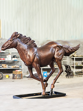 Running horse bronze sculpture