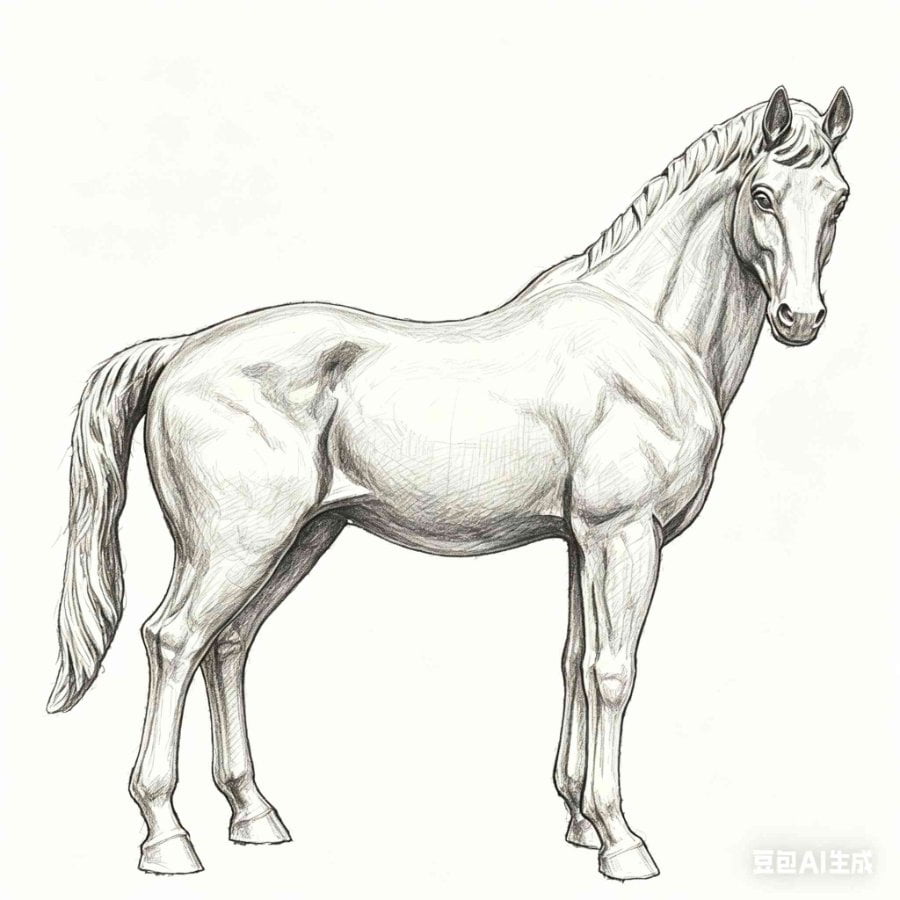 A sketch of a horse sculpture for reference.