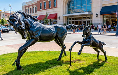 Commercial Plaza Bronze Horse Sculpture