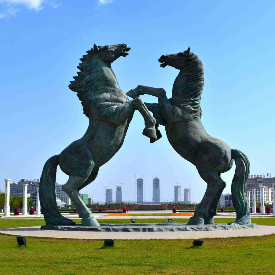 Monumental size bronze horse sculpture