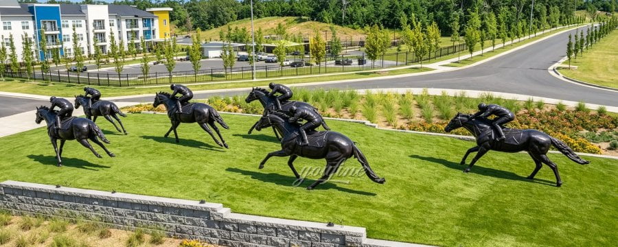 Featured bronze racing horse project -- large outdoor installation