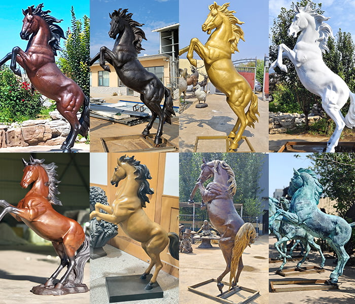 Patina and colour options for bronze horse sculpture