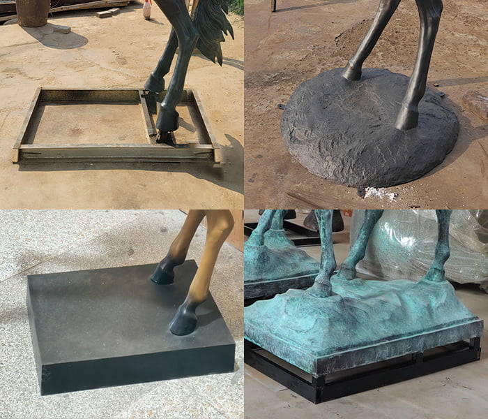 Customisable base designs for bronze horse sculpture