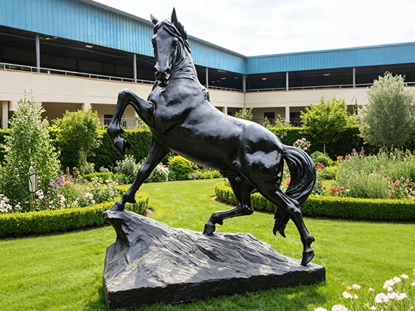 life size bronze rearing horse statue for equestrian centre or riding club