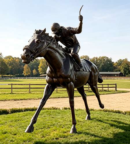 Bronze horse at equestrian club