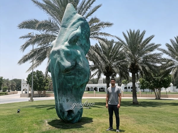 Monumental bronze horse sculpture 3 m-5 m+ scale reference