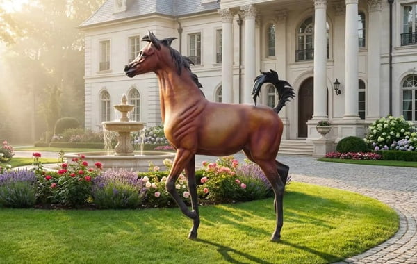 Bronze Arabian horse in private estate collection