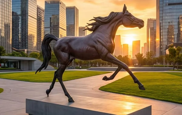 Bronze Arabian horse cultural memorial project
