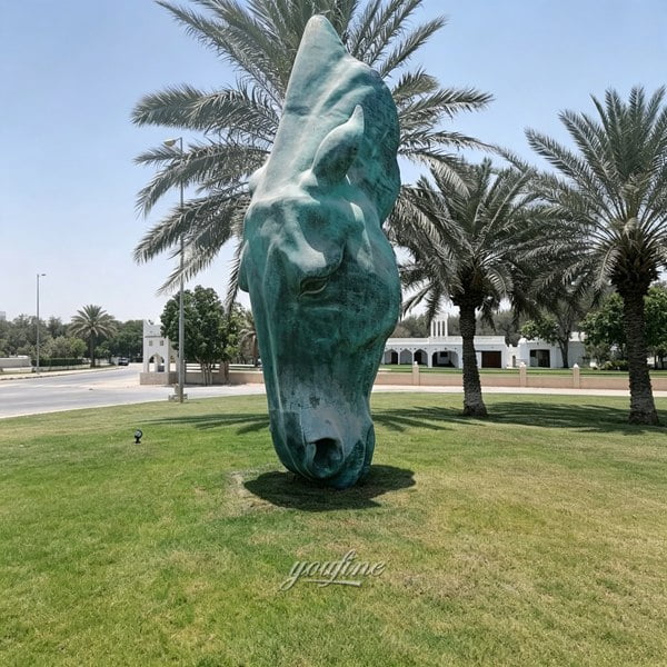 Horse Head Statue -- detailed bronze horse head sculptures for interiors and estates