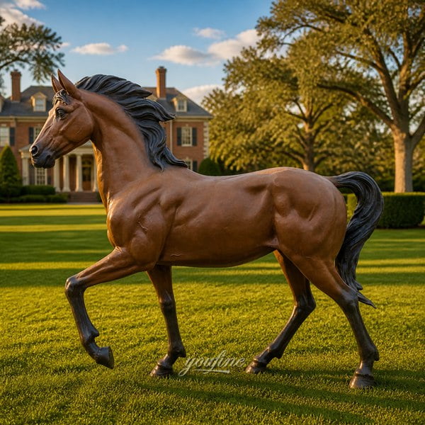 Standing Bronze Horse Statues -- classic standing pose bronze horse sculptures