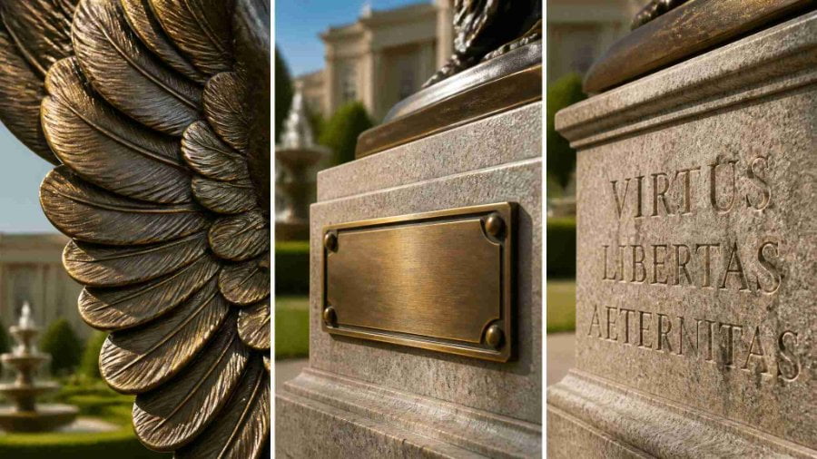 Bronze Pegasus fine detail work including feather texture and muscle definition