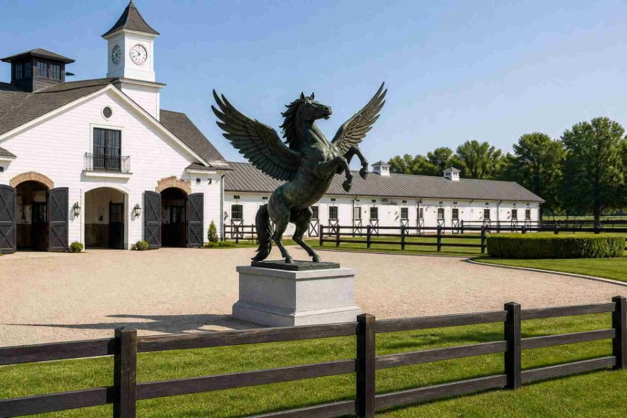 Bronze Pegasus at equestrian property